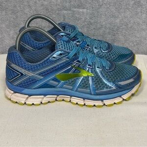 Brooks Adrenaline GTS 17 Running Shoes-Azure Blue/Palace Blue/Lime Punch-Women 8